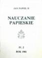 okładka książki - Nauczanie papieskie 1981. Tom IV/2