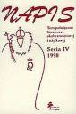 okładka książki - Napis. Seria IV. 1998. Tom poświęcony