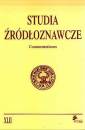 okładka książki - Studia Źródłoznawcze. Tom XLII