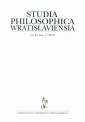 okładka książki - Studia Philosophica Wratislaviensia