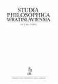 okładka książki - Studia Philosophica Wratislaviensia.