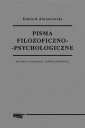 okładka książki - Pisma filozoficzno psychologiczne.