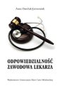 okłakda ebooka - Odpowiedzialność zawodowa lekarza